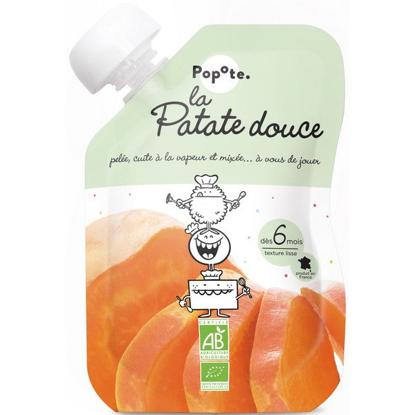 POPOTE - La Gourde de Purée de Fruit 100% Bio pour Bébé - LA PÊCHE - 120g -  Dès 4 Mois