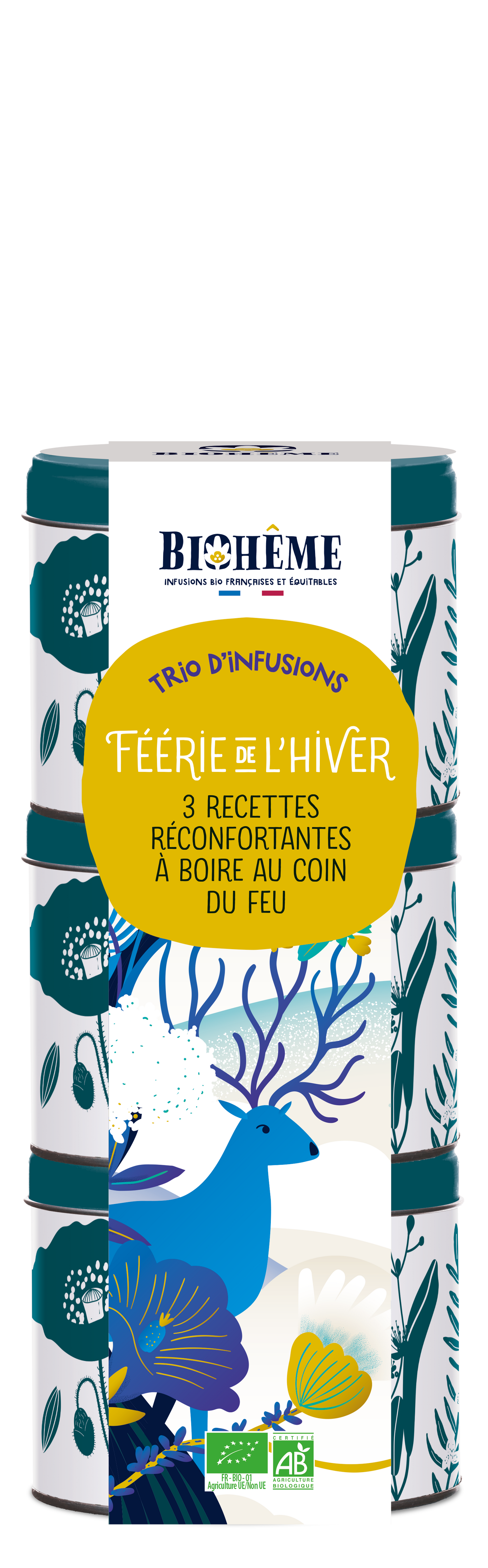 Biohême -- Trio Féérie de l'Hiver bio - 3 boites métal