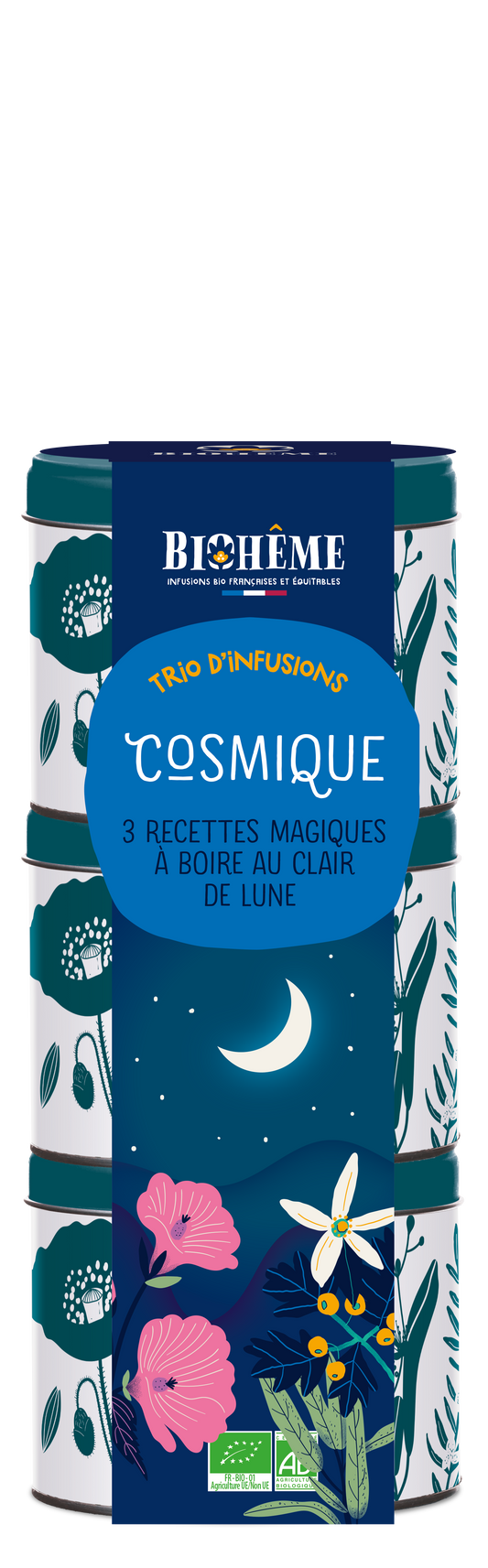 Biohême -- Trio Cosmique bio - 3 boites métal