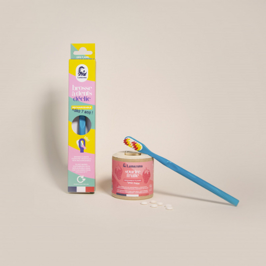 Lamazuna -- Dentifrice à croquer enfant (fraise avec fluor) - 120 pastilles